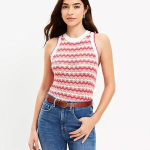 Loft Scallop Sleeveless Sweater Tank Size Medium